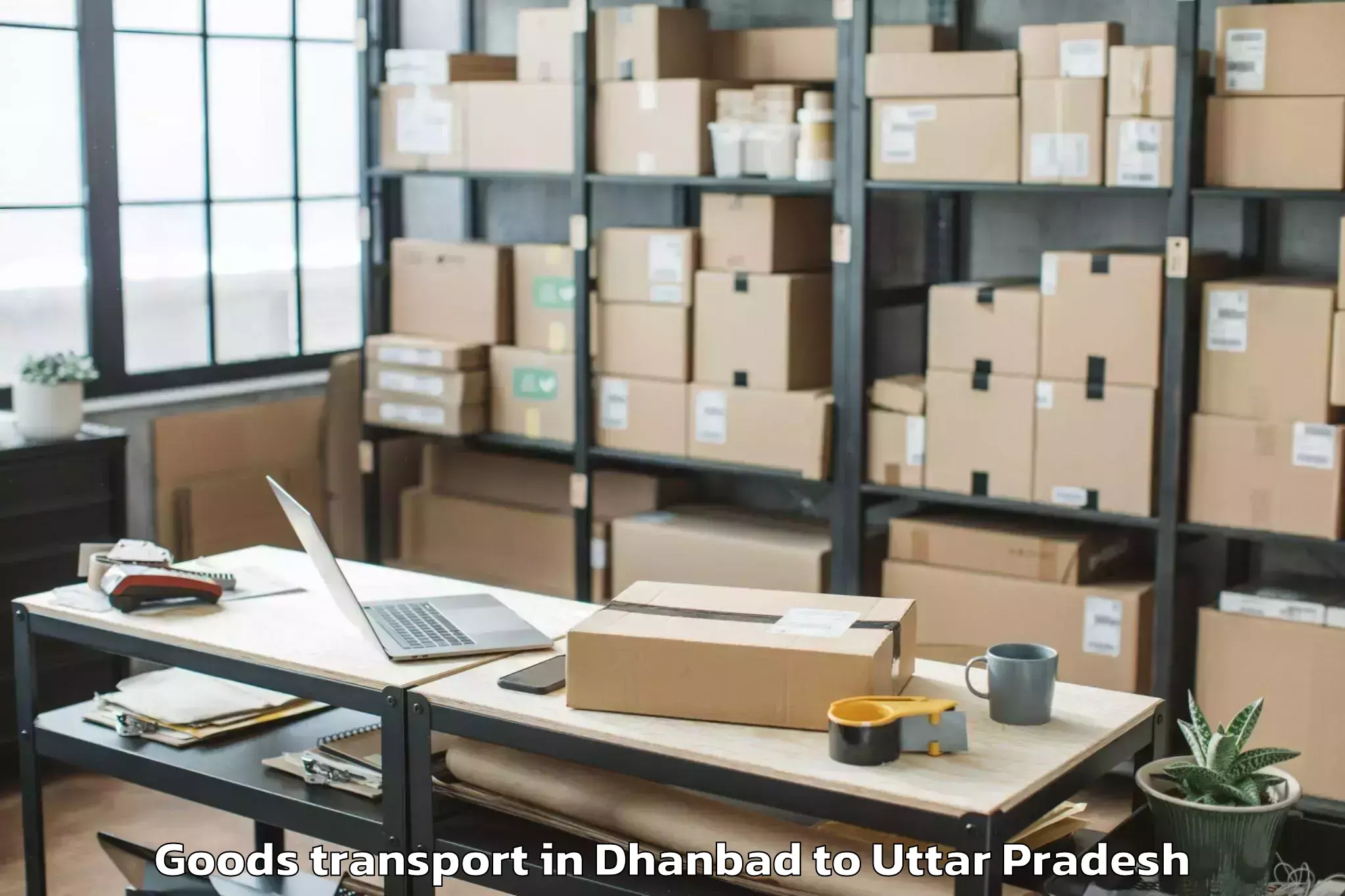 Book Dhanbad to Nizamabad Azamgarh Goods Transport Online